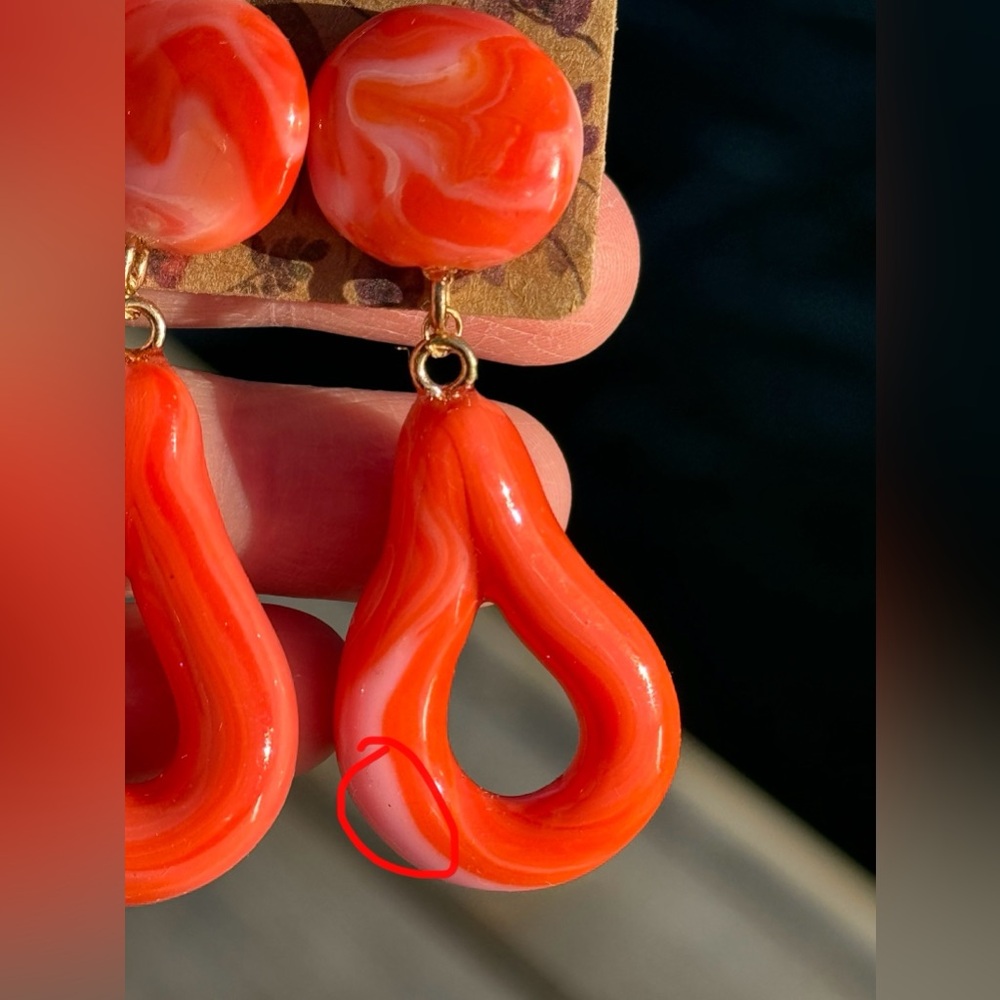 Polymer clay stud Earrings - Picture 3 of 12